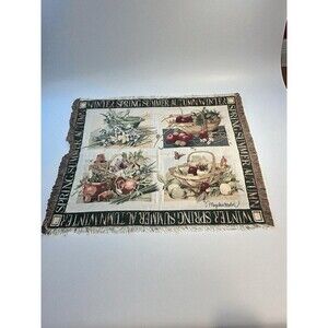 Marjolein Bastin Throw Blanket Goodwin Weavers Seasons Basket Garden 60 x 45 USA